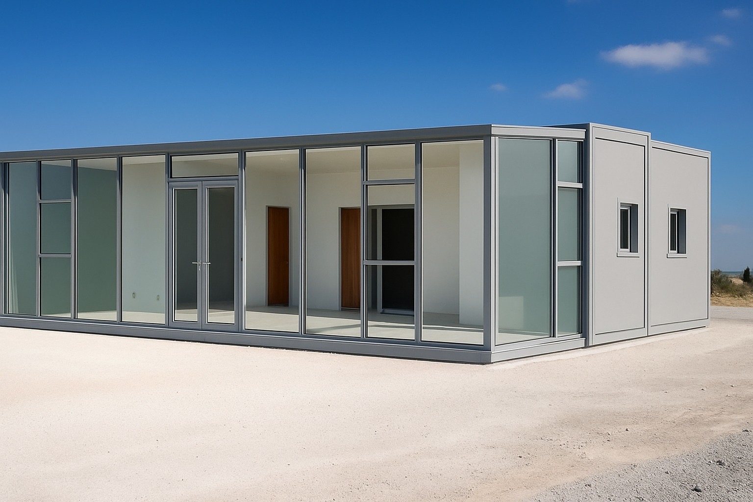Silver exterior finish modular ADU product