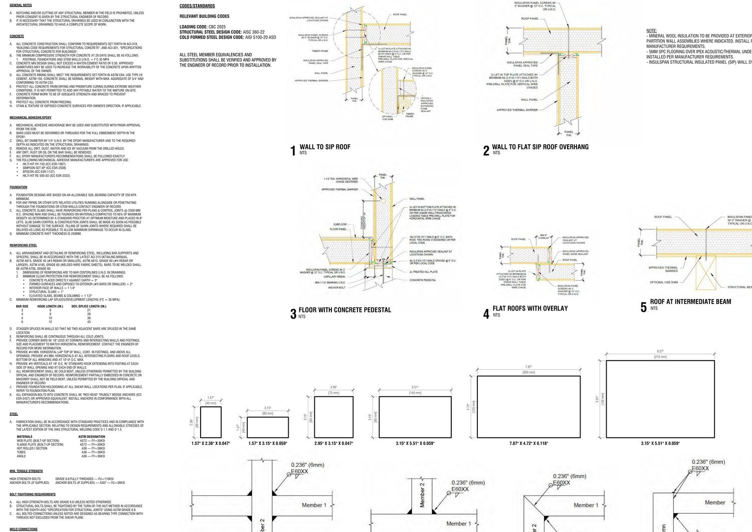 R-22345 steel member and connection detail sheet